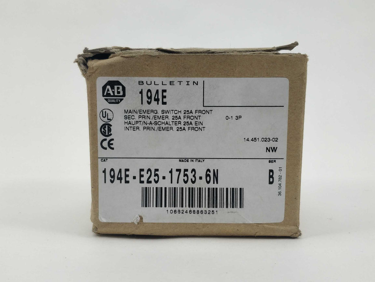 AB 194E-E25-1753-6N SER B Main/Emergency switch