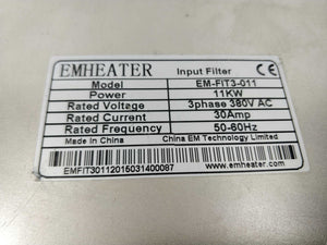 Emheater EM-FIT3-011 Input Filter 11KW 3phase 380V AC 30Amp 50-60Hz