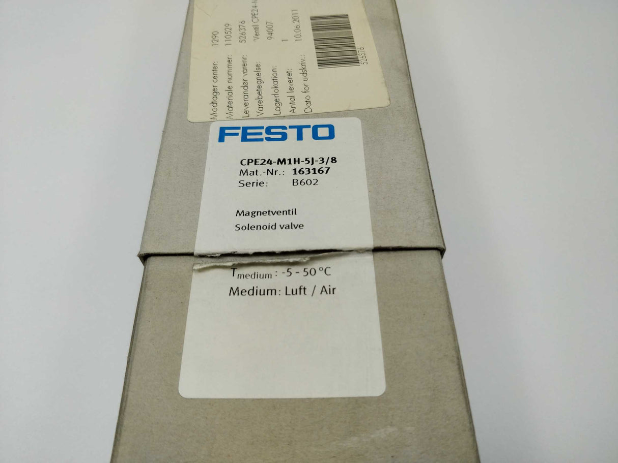 Festo 163167 CPE24-M1H-5J-3/8 Air solenoid valve