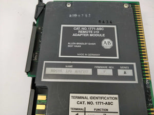 AB 1771-ASC SER. A, F/W REV. F, Remote I/O Adapter Module