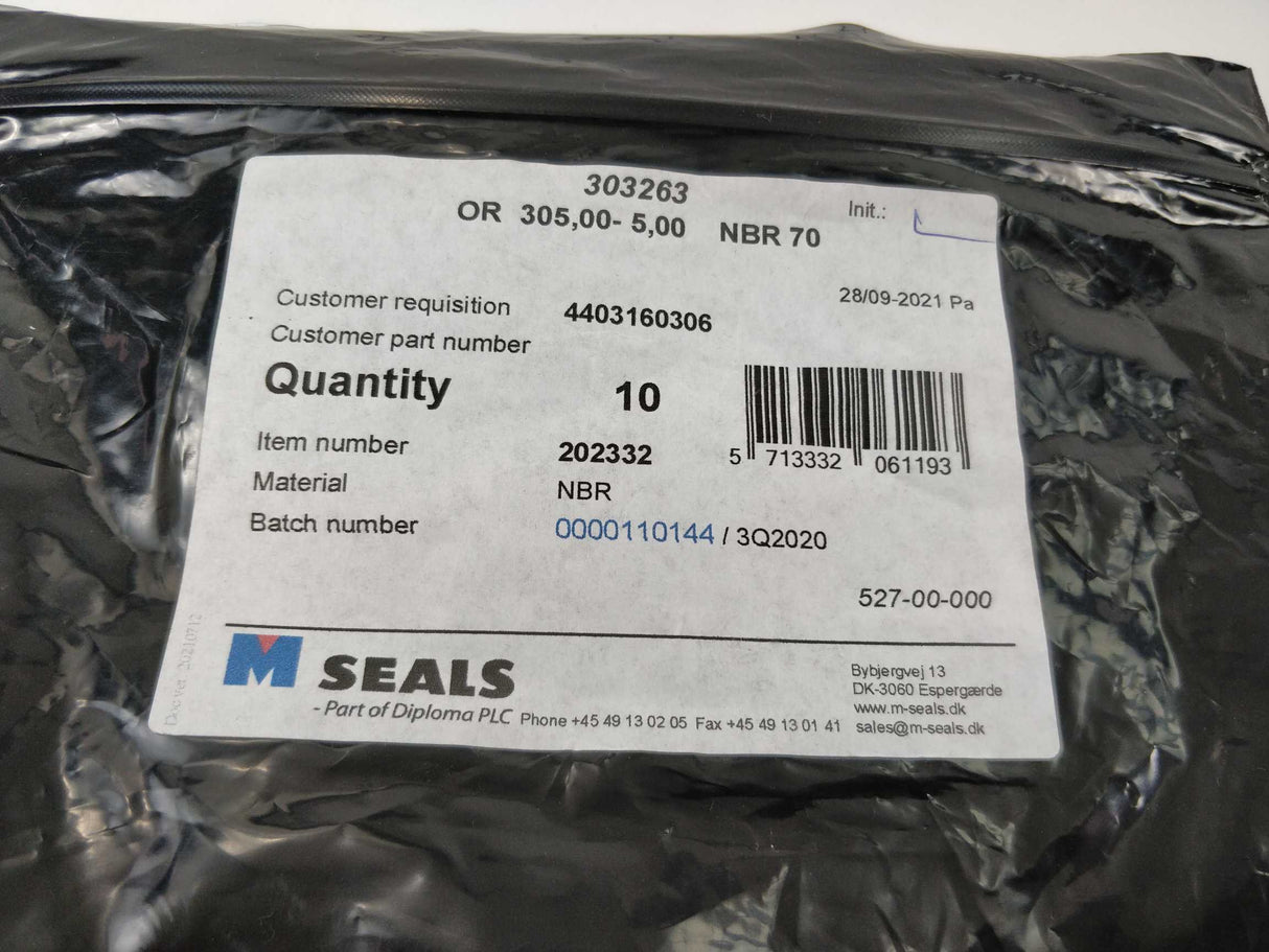 M Seals 202332 O-Ring 305,00-5,00 NBR 70. 10 Pcs