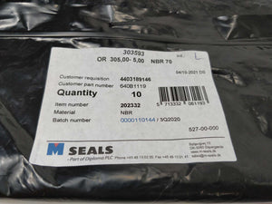 M Seals 202332 O-Ring 305,00-5,00 NBR 70. 9Pcs