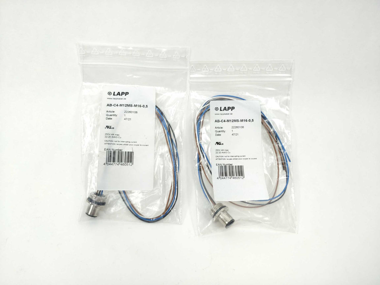 Lapp 22260108 AB-C4-M12MS-M16-0,5 2v 2 Pcs.