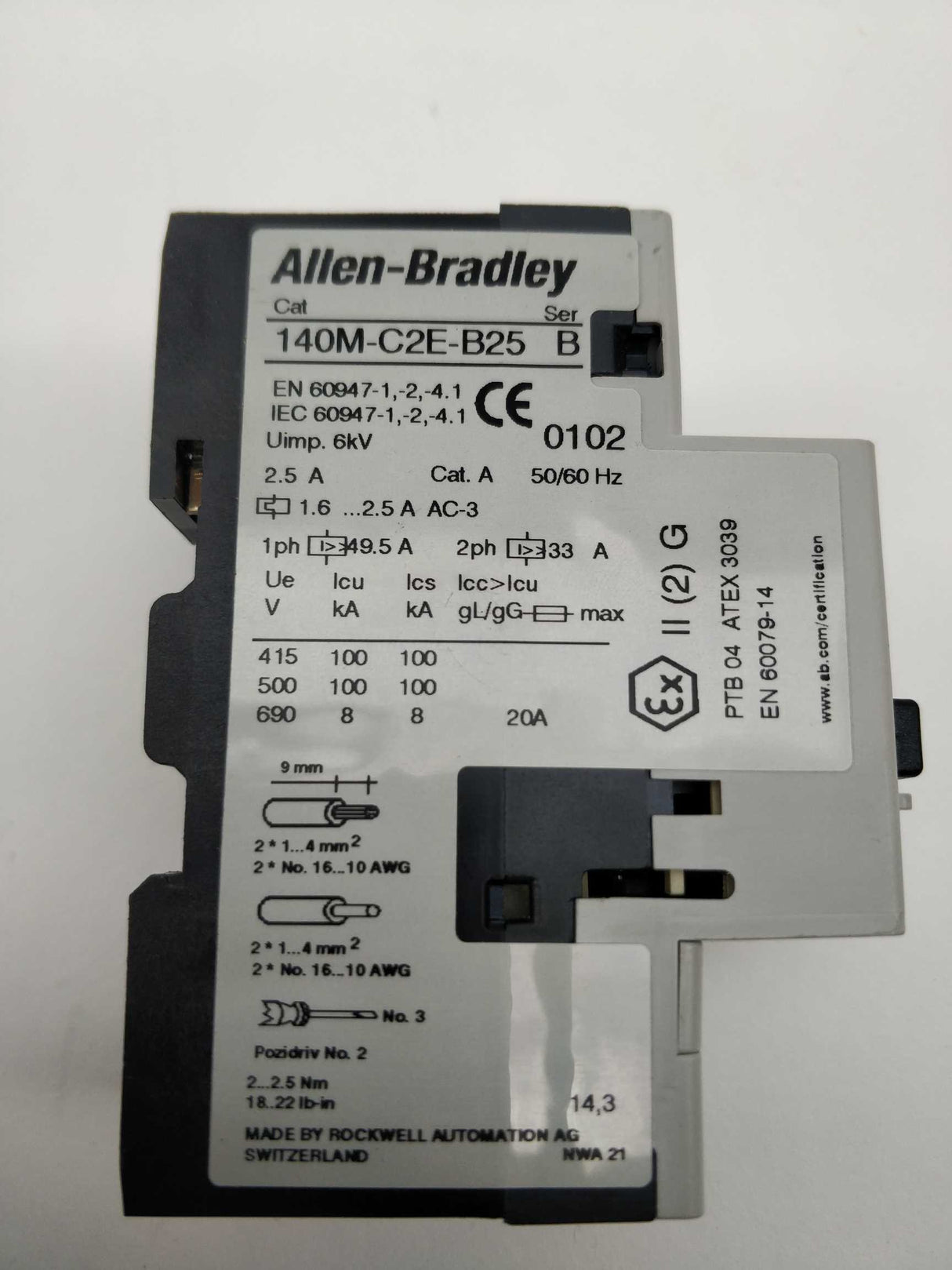 AB 140M-C2E-B25 Ser. B Motor protector circuit breaker