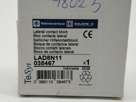 TELEMECANIQUE LAD8N11 038467 Lateral contact block