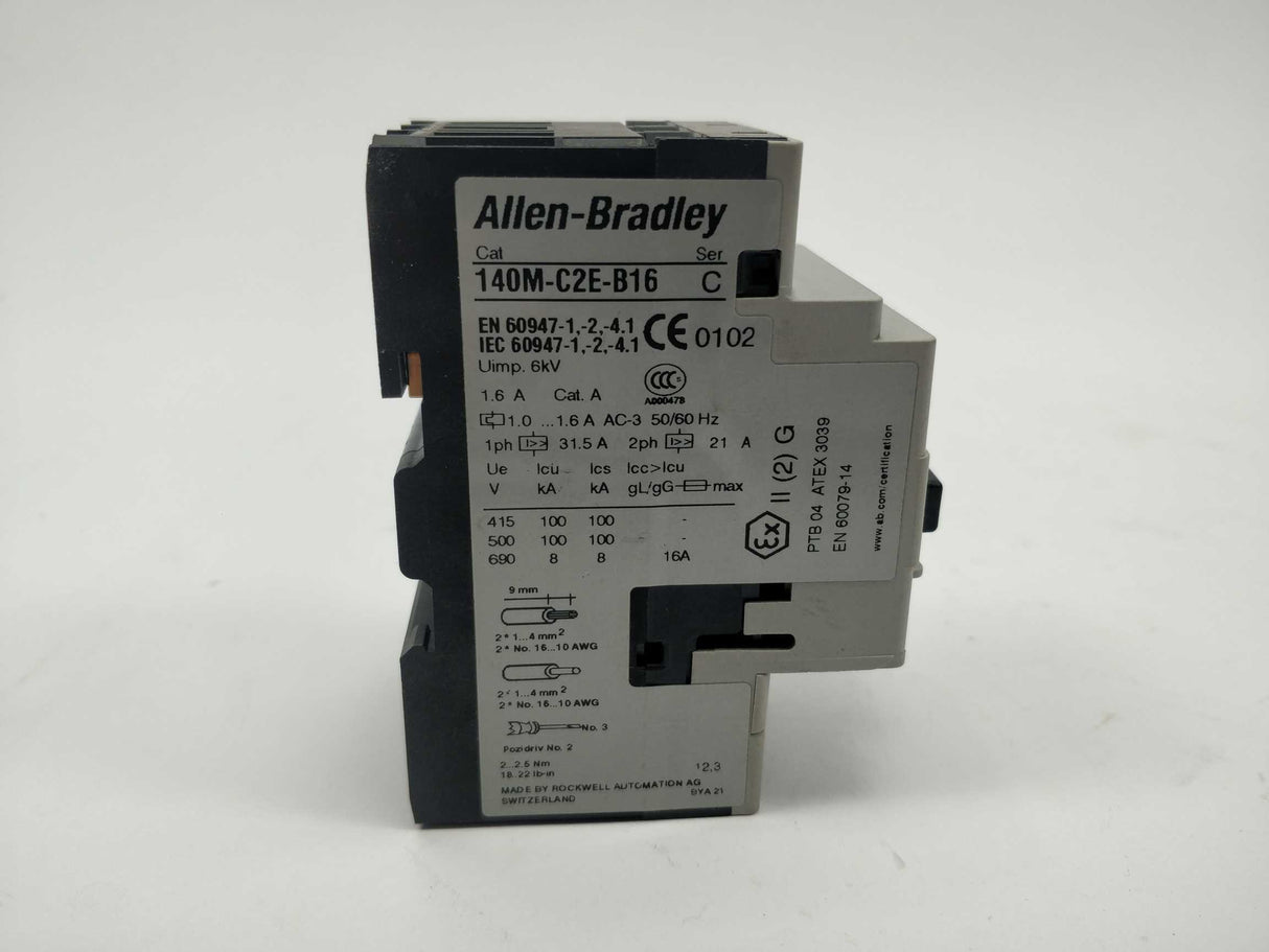 AB 140M-C2E-B16 Motor Protection Circuit Breaker, Ser. C. 1-1.6 A