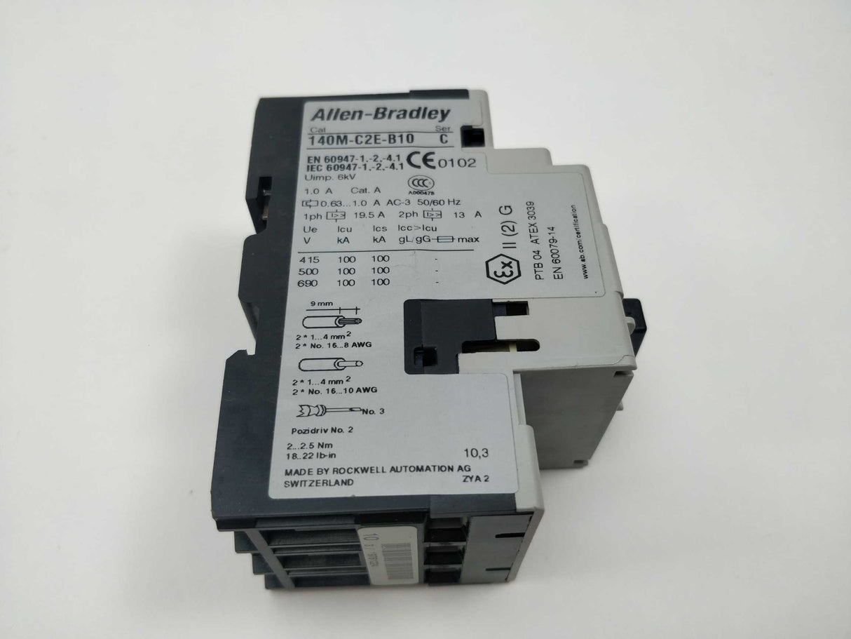 AB 140M-C2E-B10 Motor Protection Circuit Breaker 0.63-1A, Ser. C