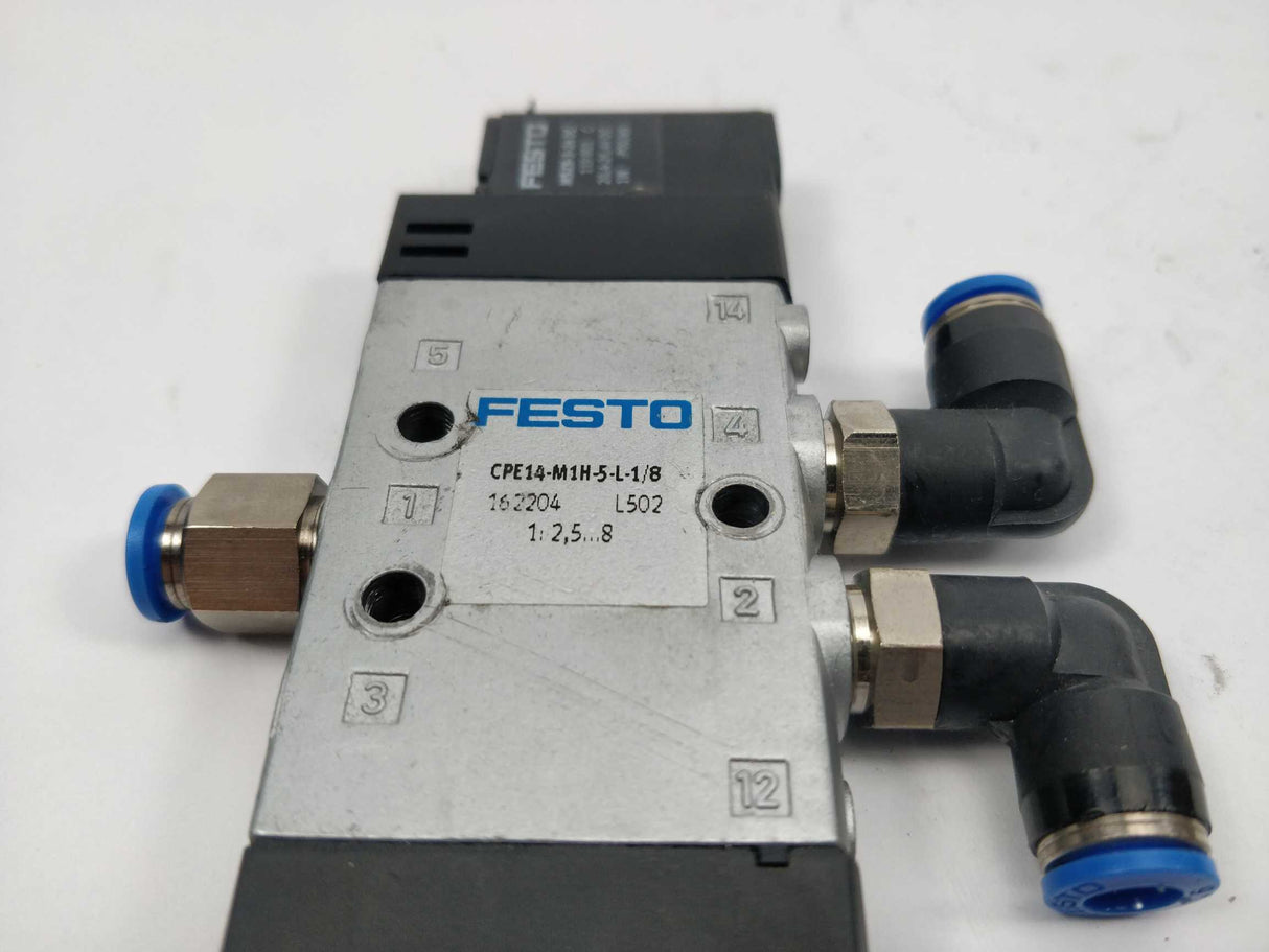 Festo 162204 CPE14-M1H-5-L-1/8 Solenoid Valve With 119801