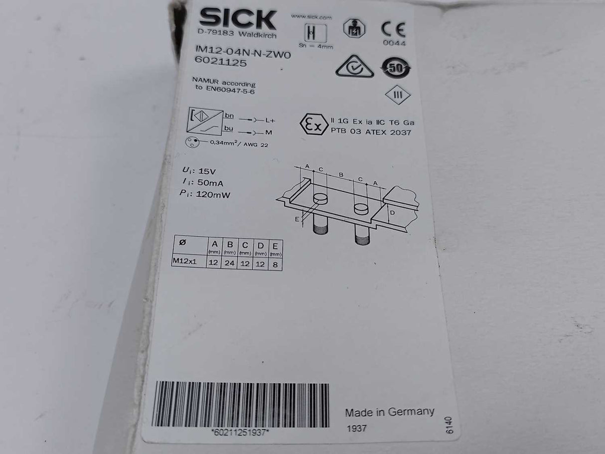 SICK IM12-04N-N-ZWO Inductive Proximity Sensor