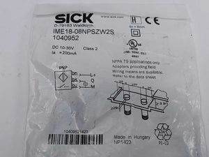 SICK IME18-08NPSZW2S Inductive Proximity Sensor