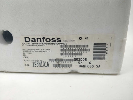 Danfoss 195N1016 VLT2807PT4B20SBR1DBF00A00C0