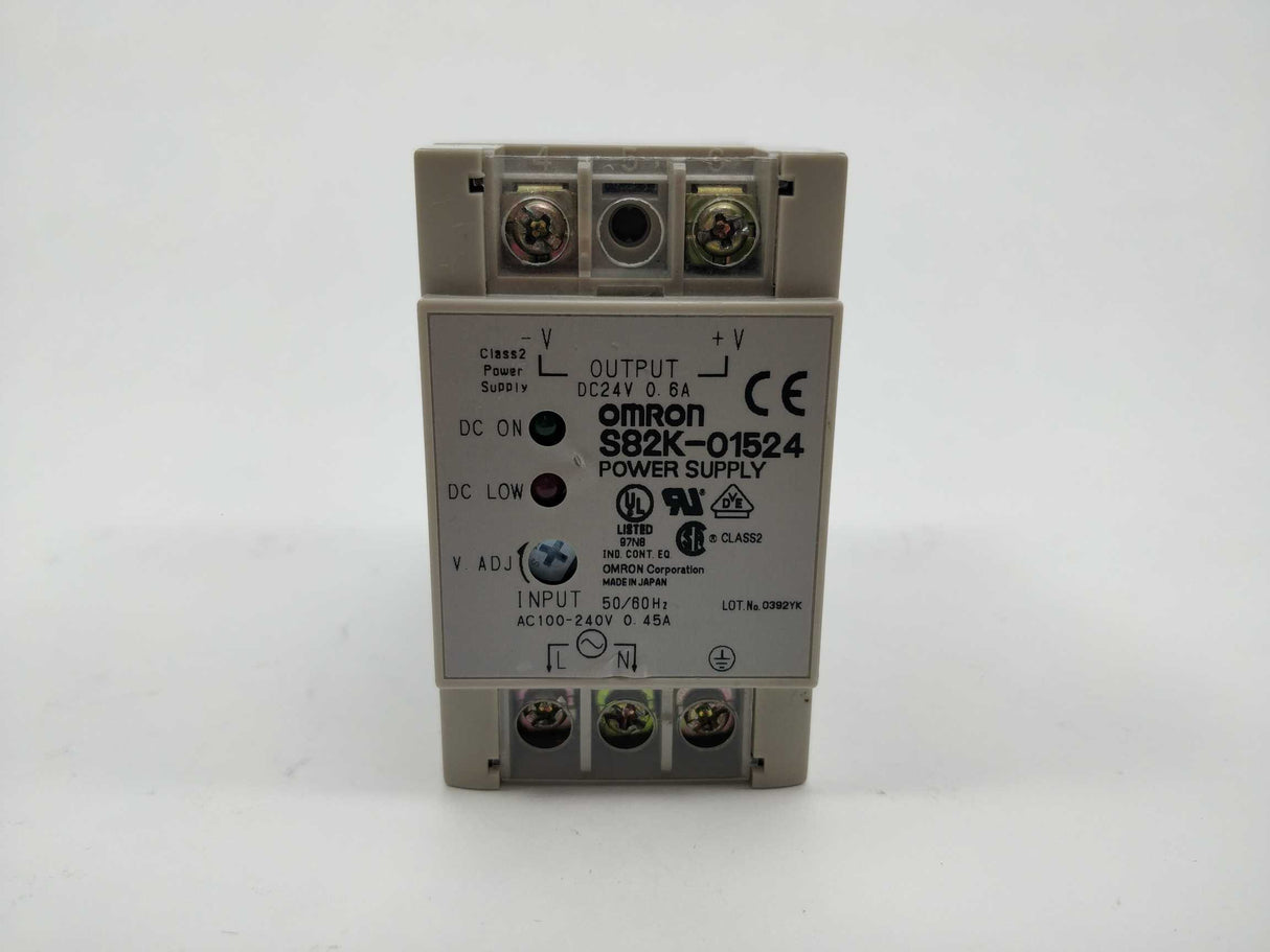 OMRON S82K-01524 Power Supply. 24VDC 0.6A