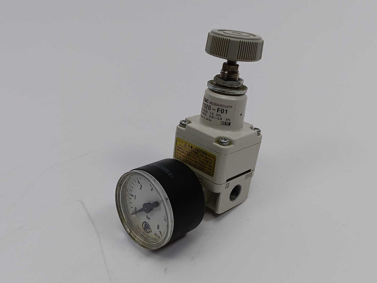 SMC IR1020-F01 Precision Regulator with Pressure Gauge