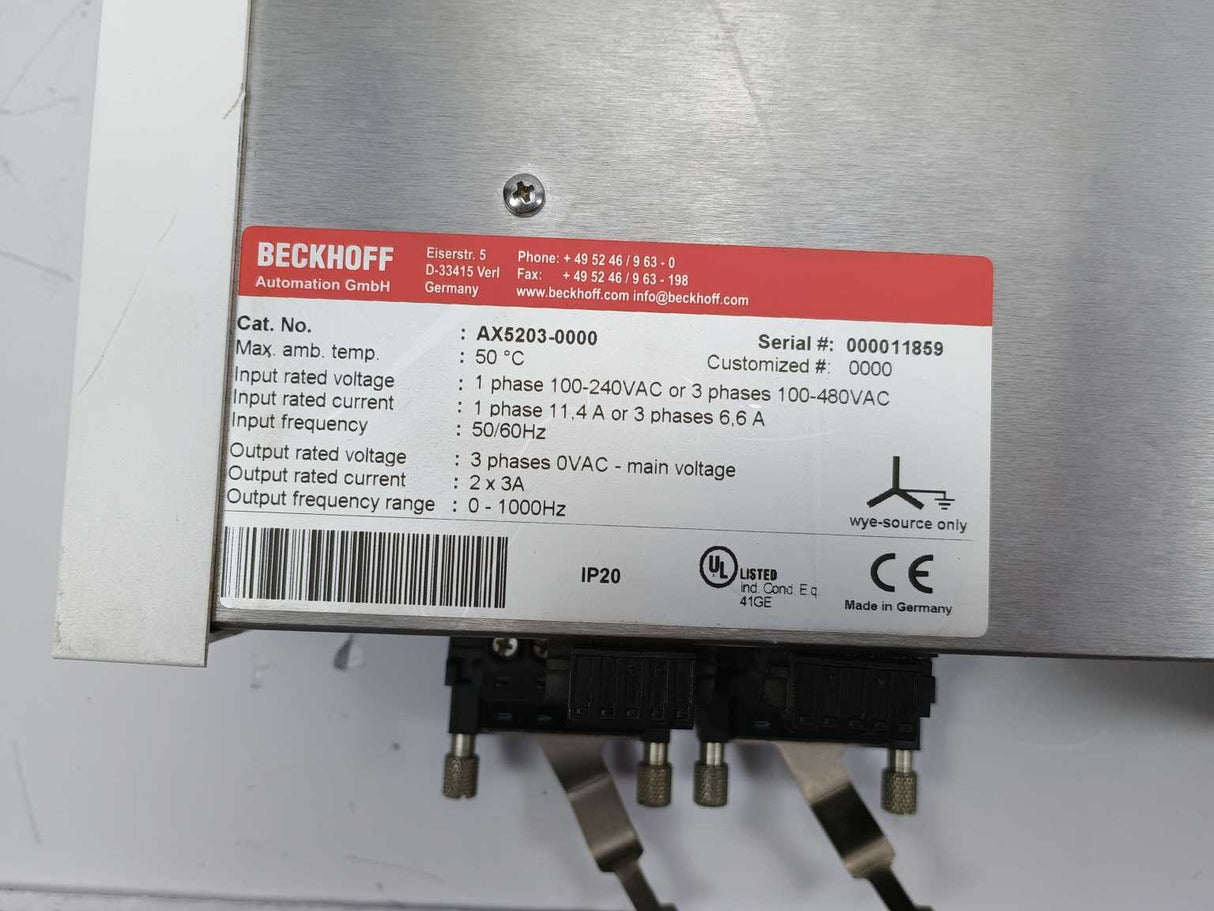 Beckhoff AX5203-0000 Servo Drive AX5203