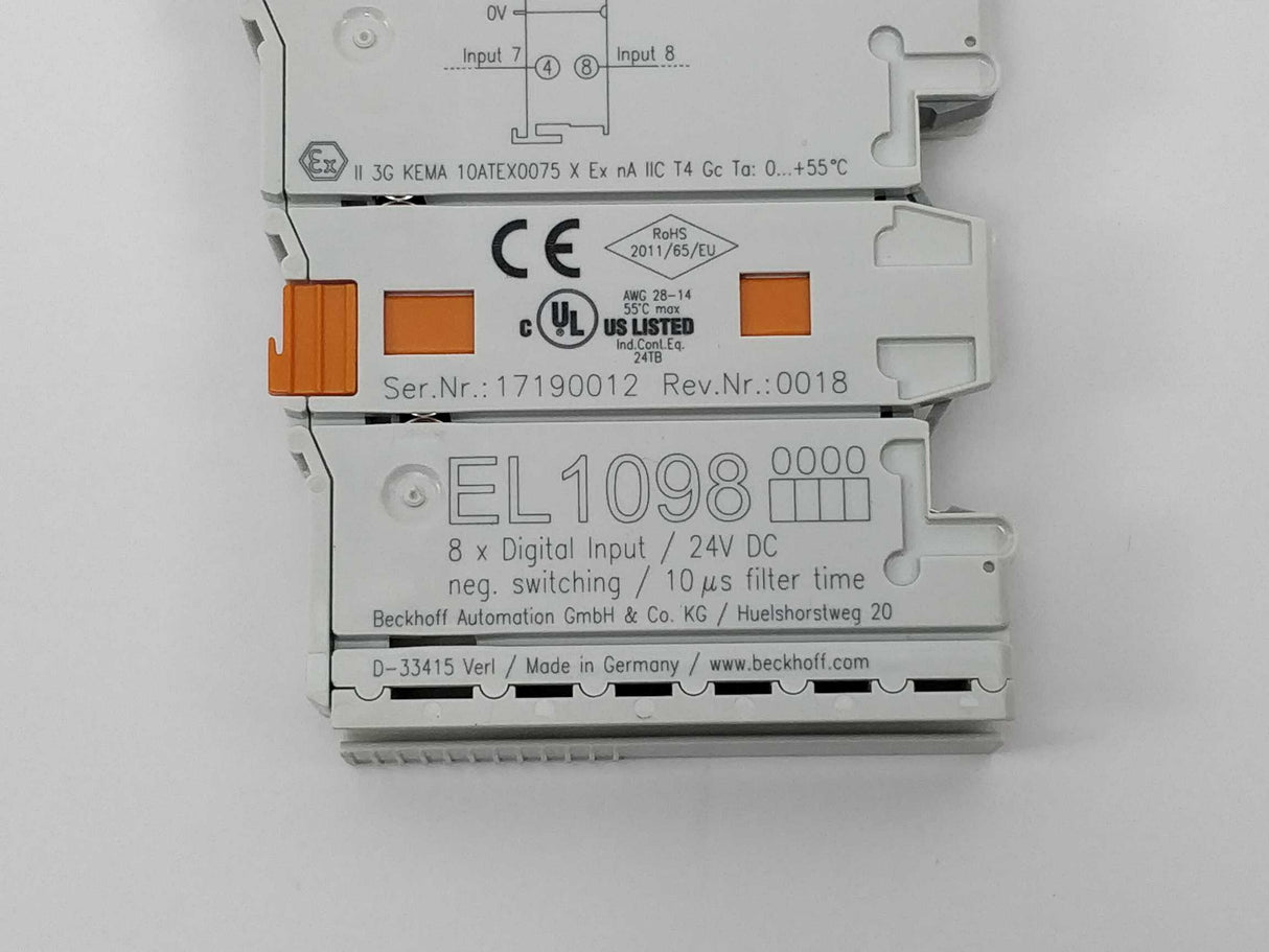 Beckhoff EL1098 8 x digital input 24VDC