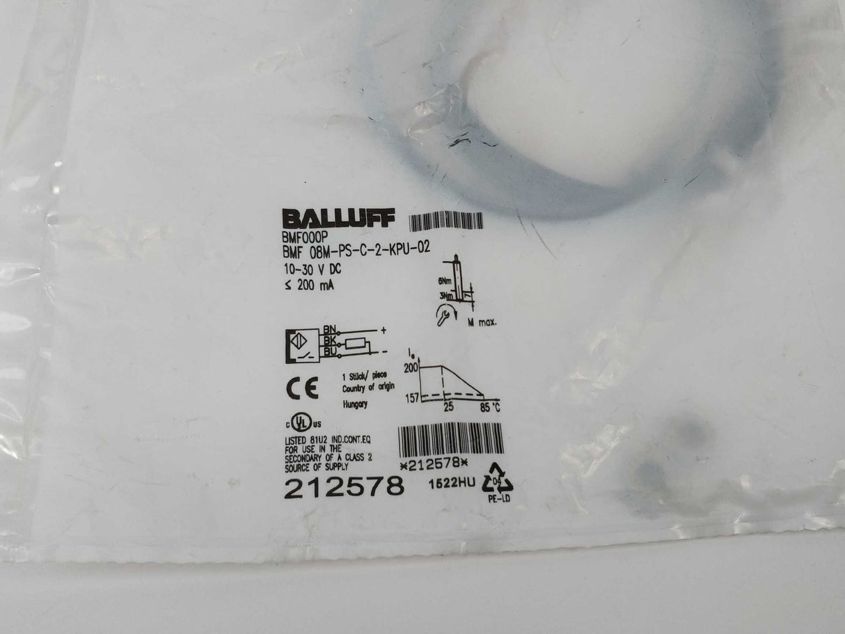 BALLUFF BMF 08M-PS-C-2-KPU-02 BMF000P Tubular magnetic field sensors