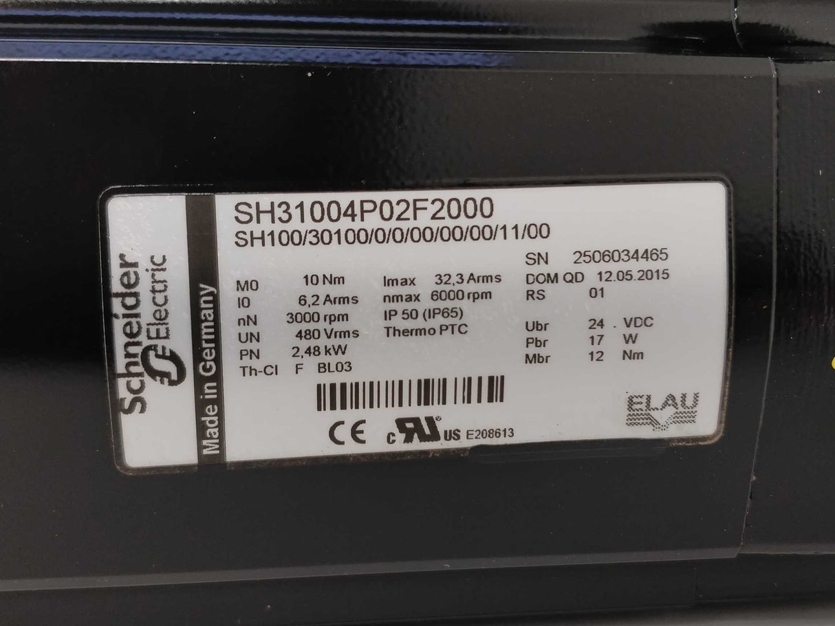 Schneider Electric SH31004P02F2000 Servo Motor SH3 100