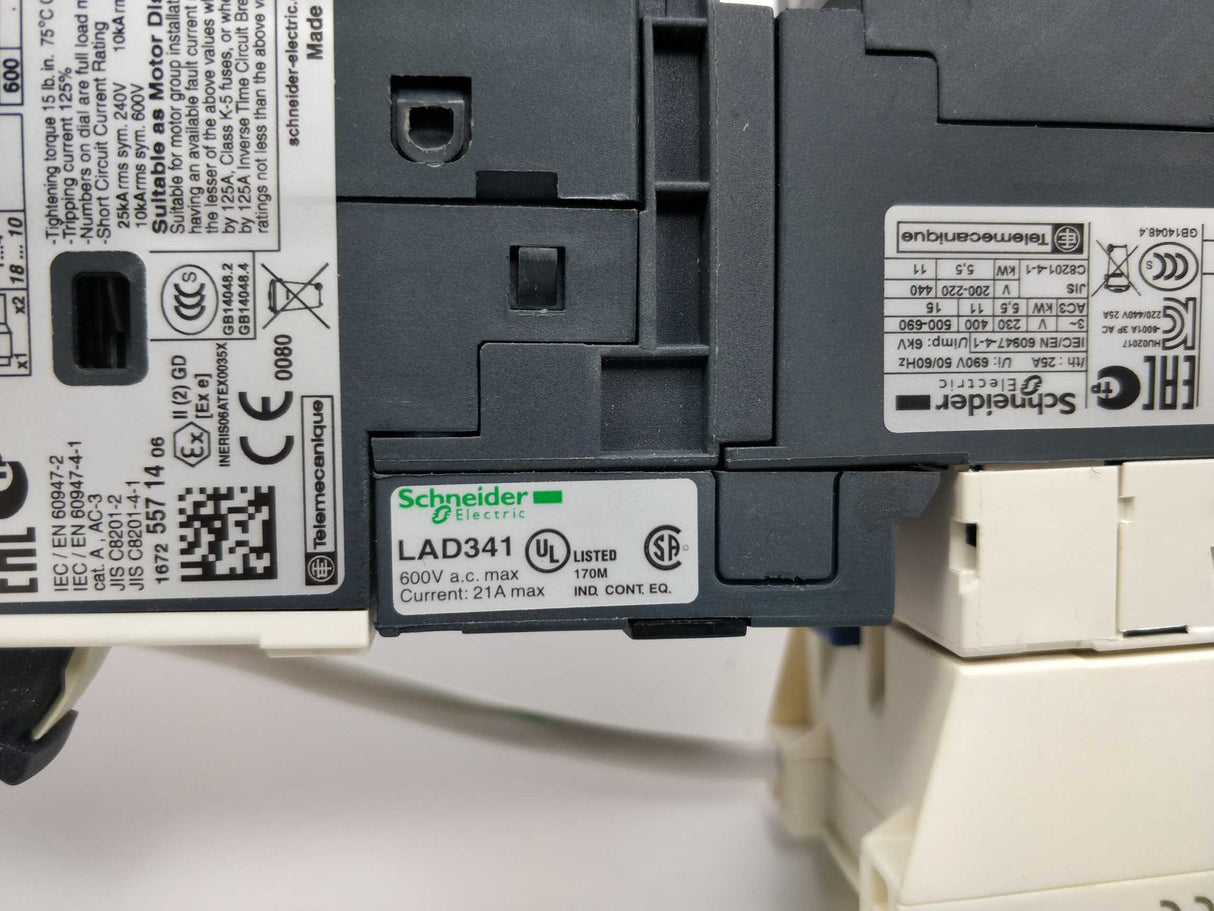 Schneider Electric GV2ME223 With LAD9AP3D1. 24VDC. 20-25 A