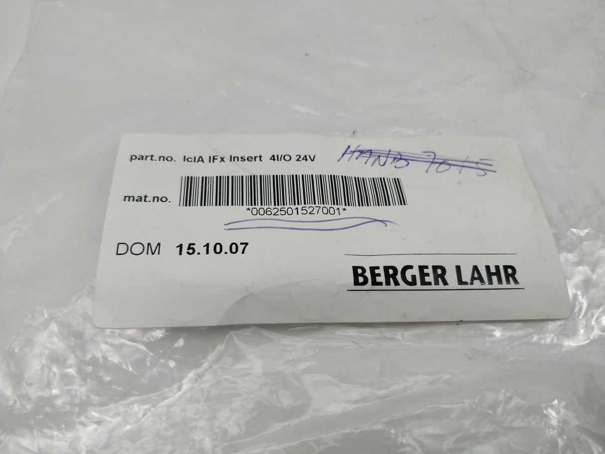 berger Lahr 0062501527001 IcIA IFx Insert 4I/O 24V