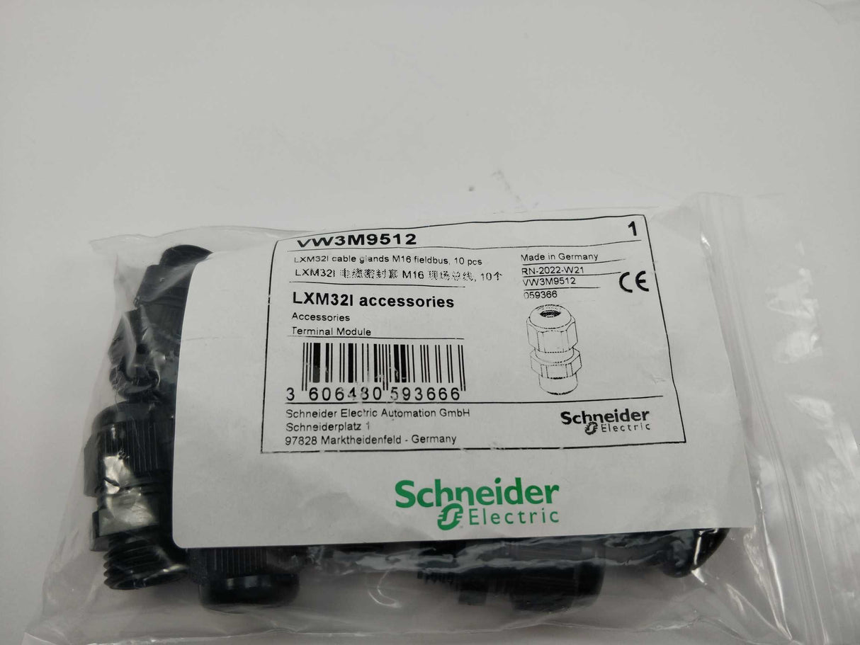 Schneider Electric VW3M9512 LXM32I Cable Gland M16. 10 Pcs