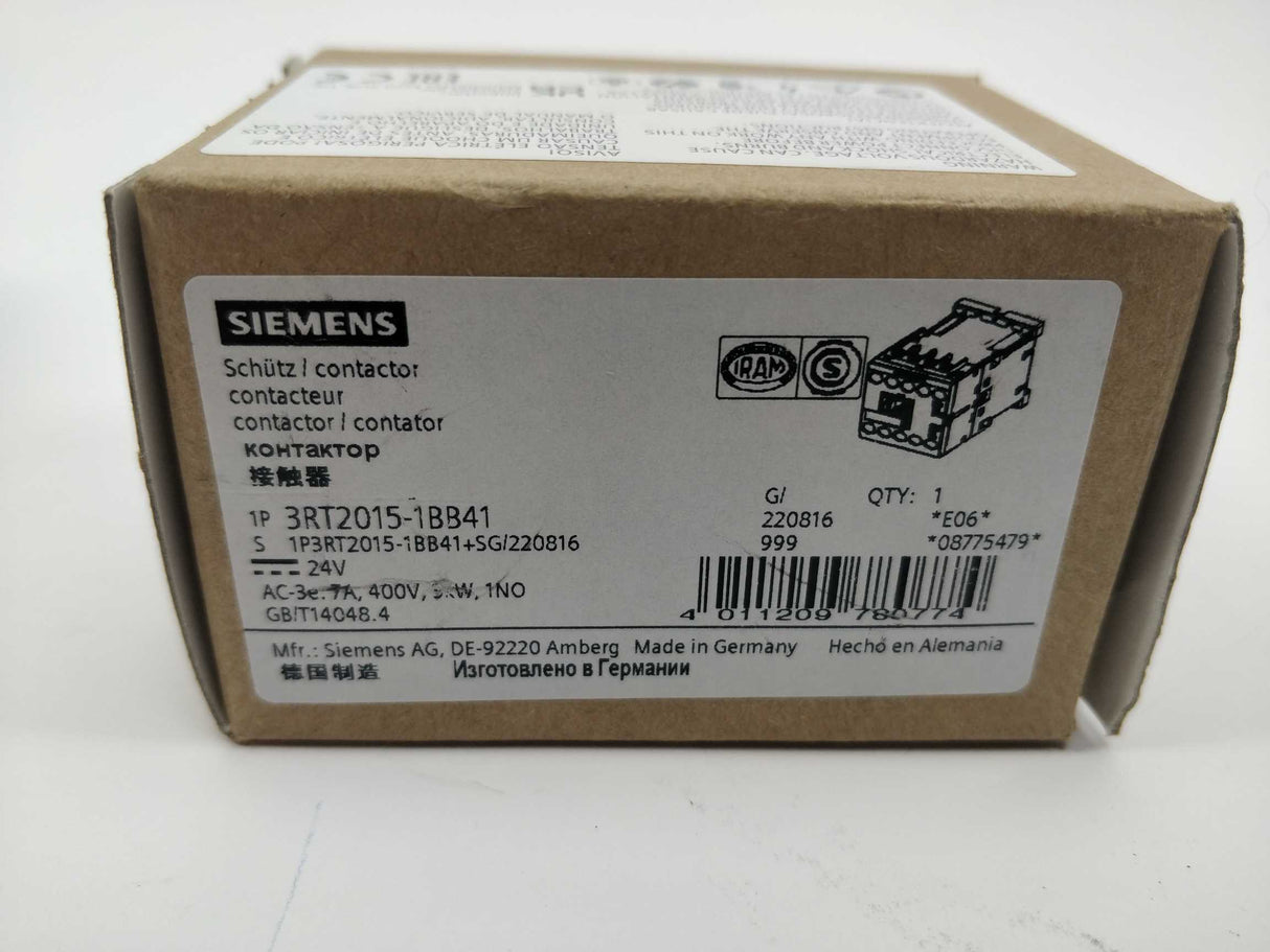 Siemens 3RT2015-1BB41 Power contactor 24V DC.