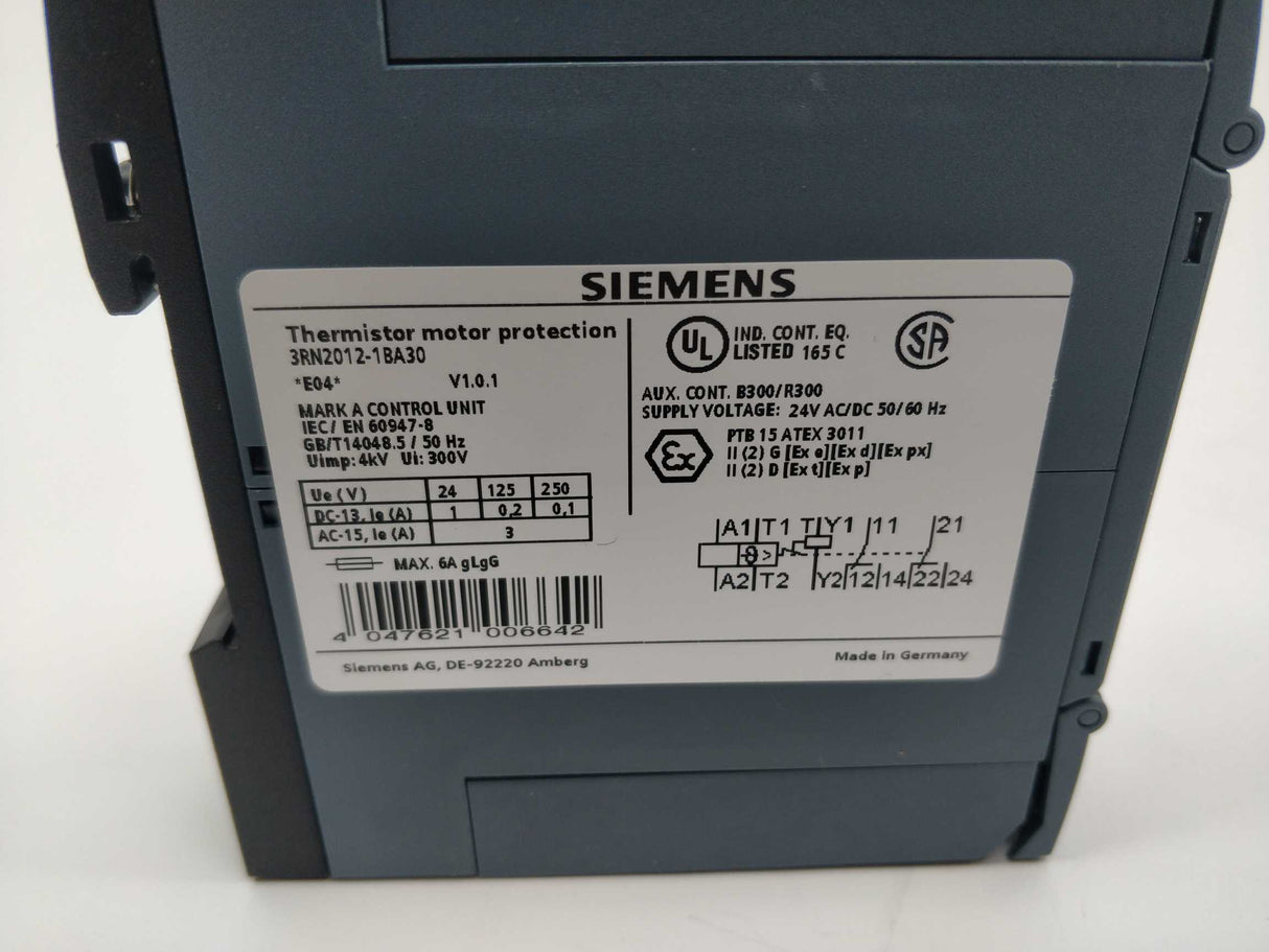 Siemens 3RN2012-1BA30 Thermistor motor protection relay