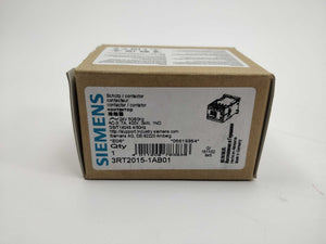 Siemens 3RT2015-1AB01 Power contactor 24 V, 50/60 Hz. AC-3: 7A, 400V, 3kW, 1NO