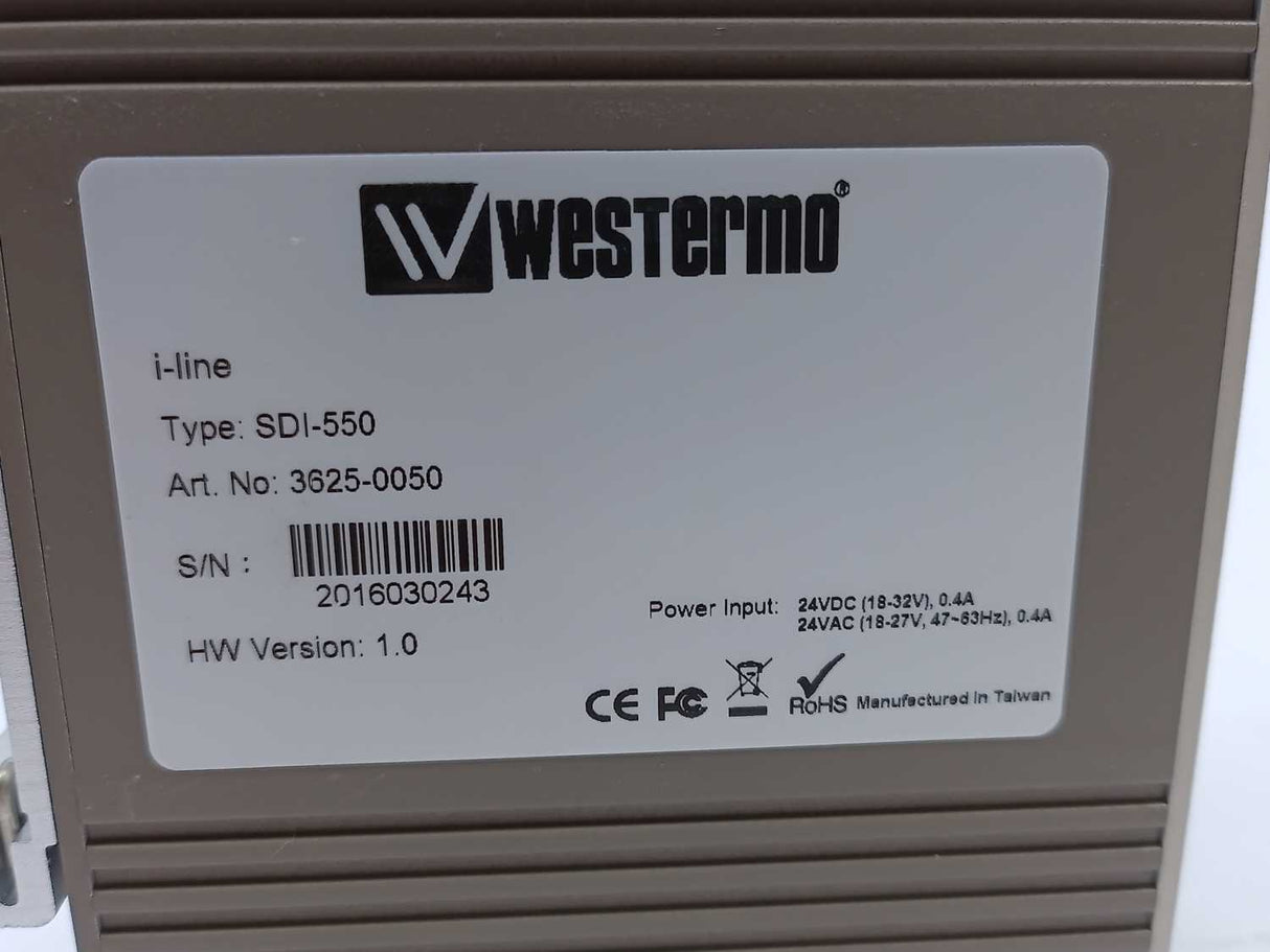 WESTERMO 3625-0050 i-line SDI-550 5 port Ethernet Switch