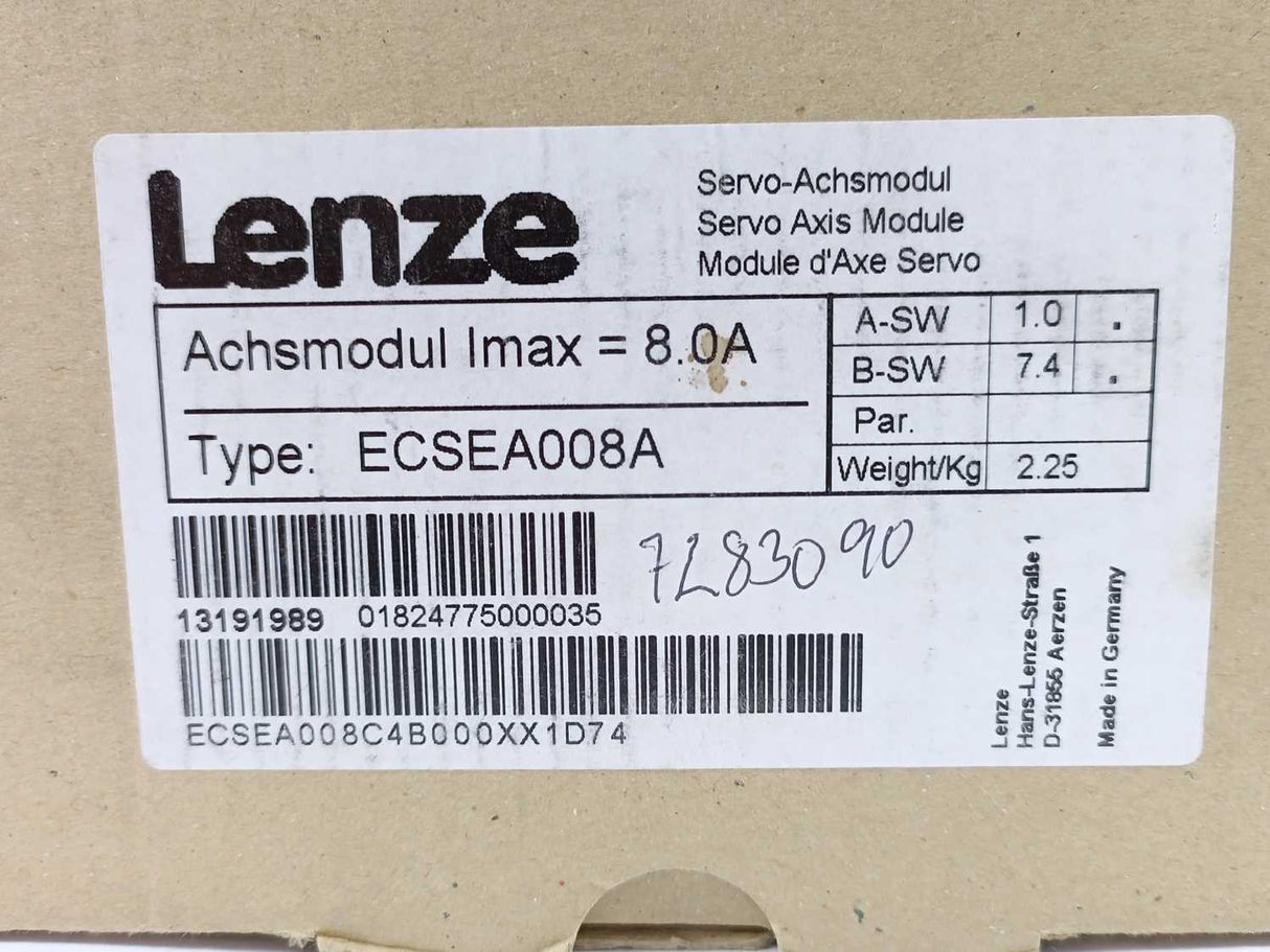 LENZE 13191989 ECSEA008A Servo Axis Module