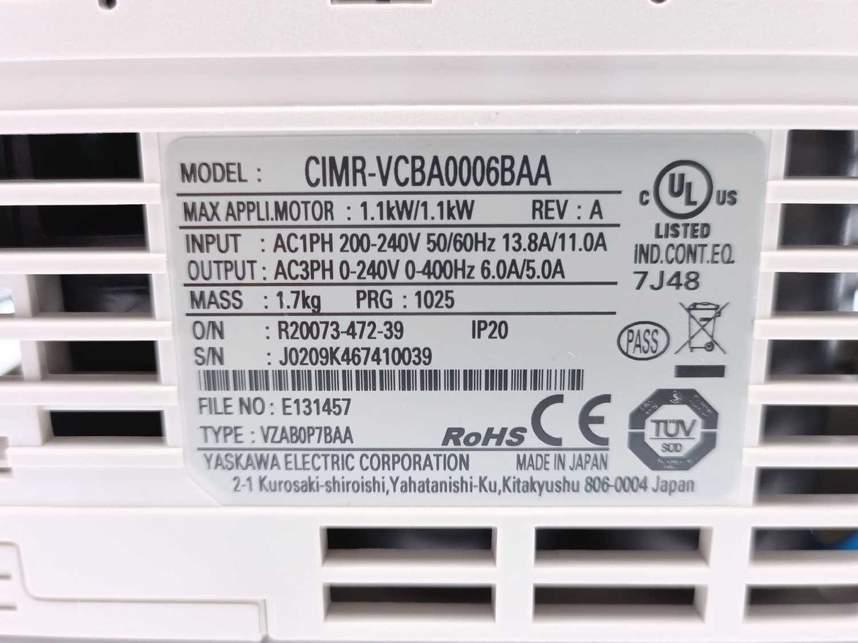 Yasakawa CIMR-VCBA0006BAA Frequency Converter VZAB0P7BAA