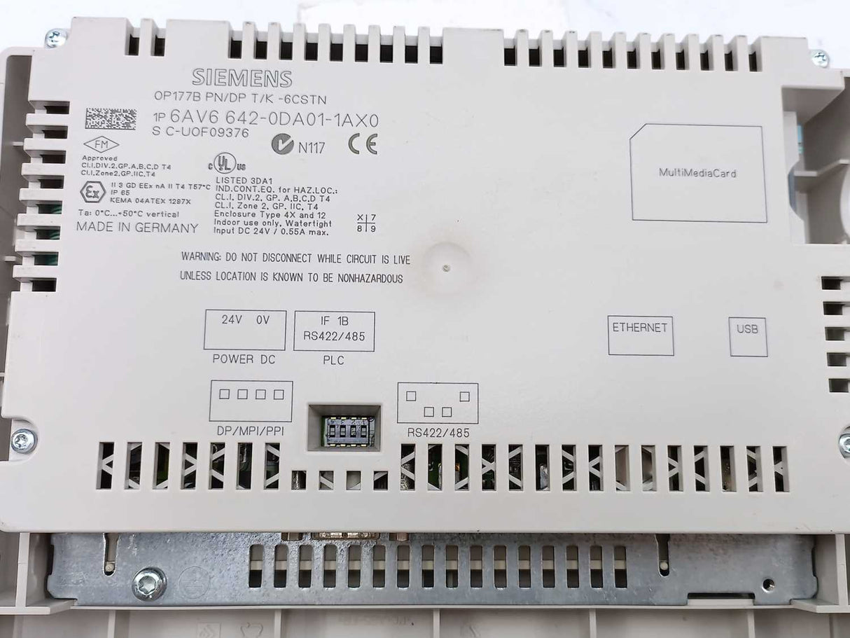 Siemens 6AV6642-0DA01-1AX0 Simatic Touch Panel