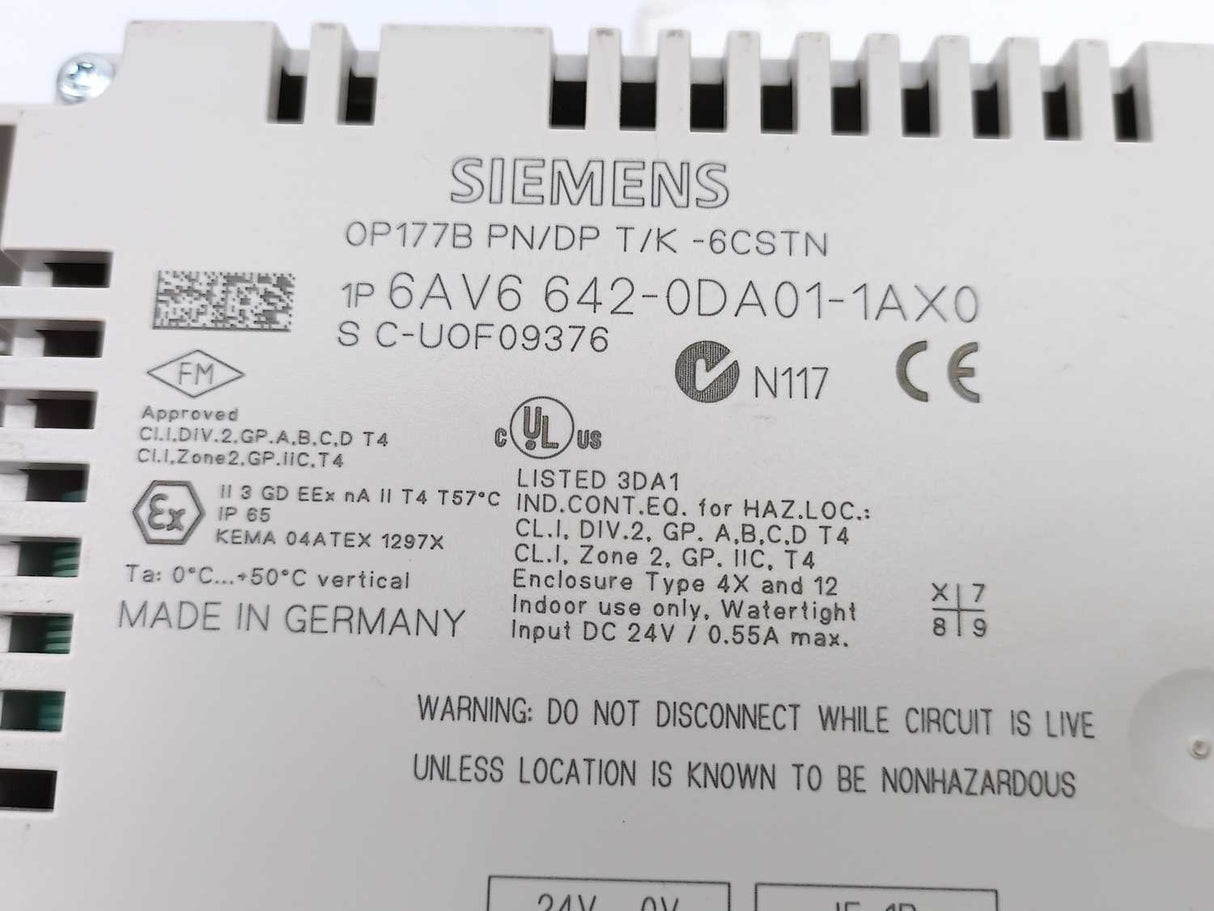 Siemens 6AV6642-0DA01-1AX0 Simatic Touch Panel