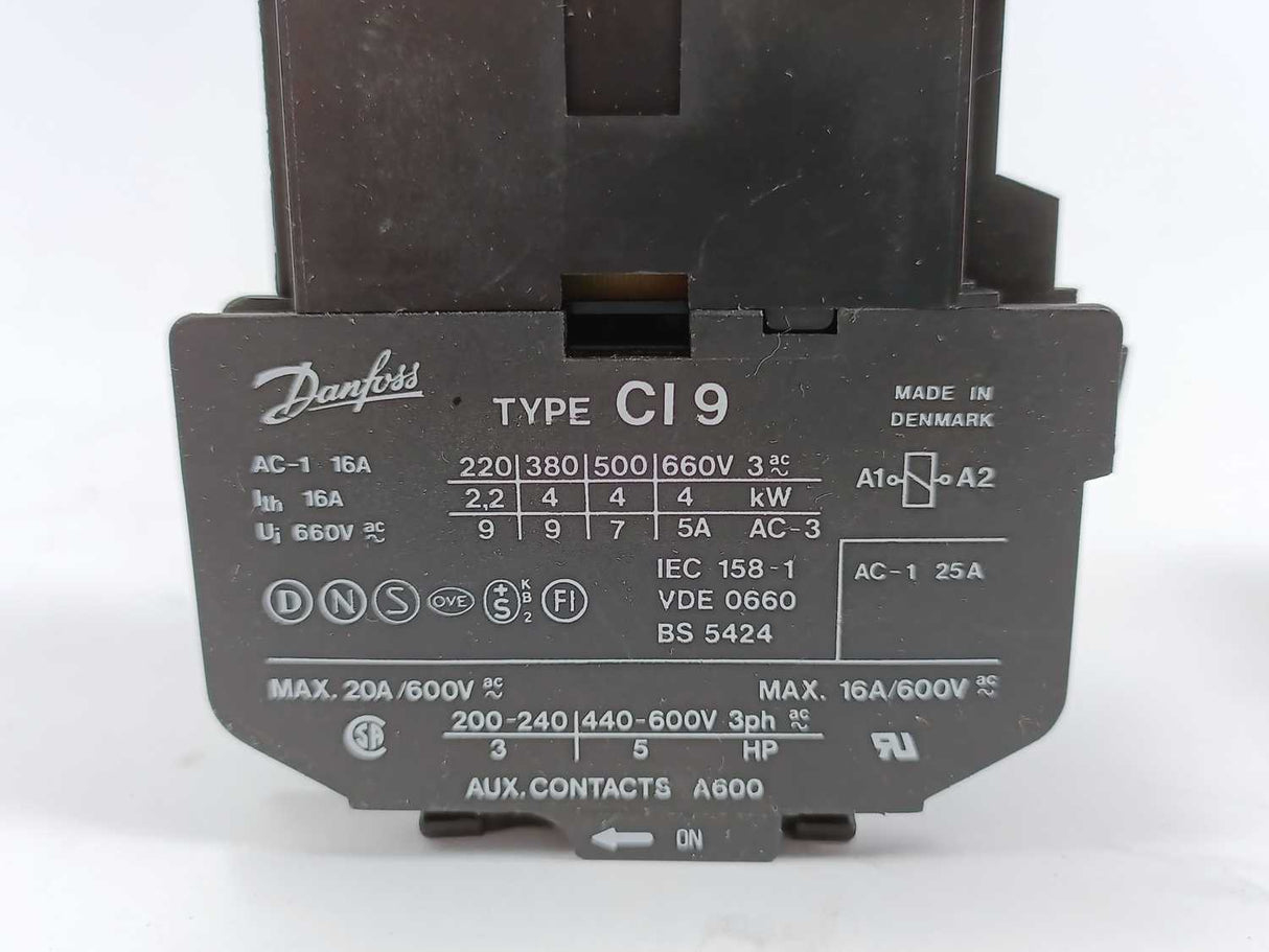 Danfoss CI 9 Contactor 2nd Grade, 24V 50Hz coils