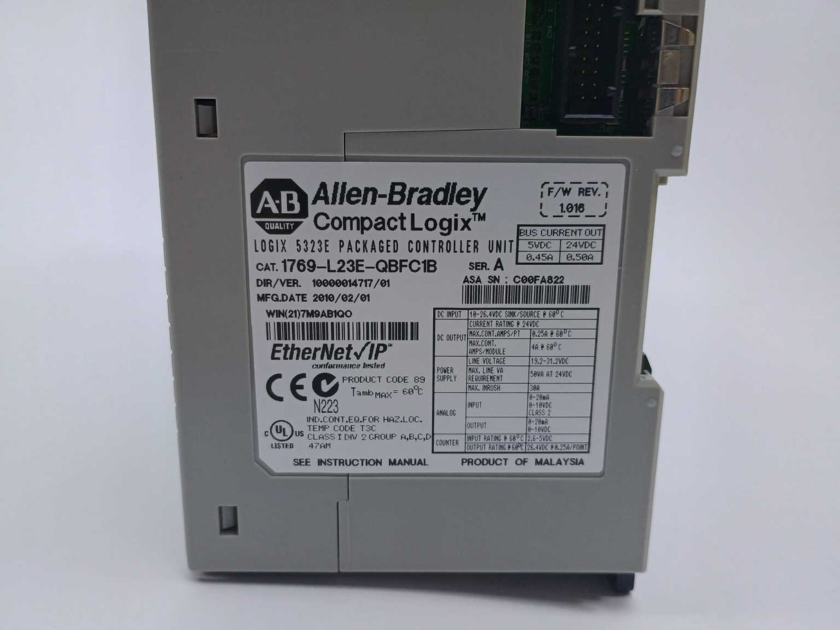 AB 1769-L23E-QBFC1B Controller Unit Ser. A