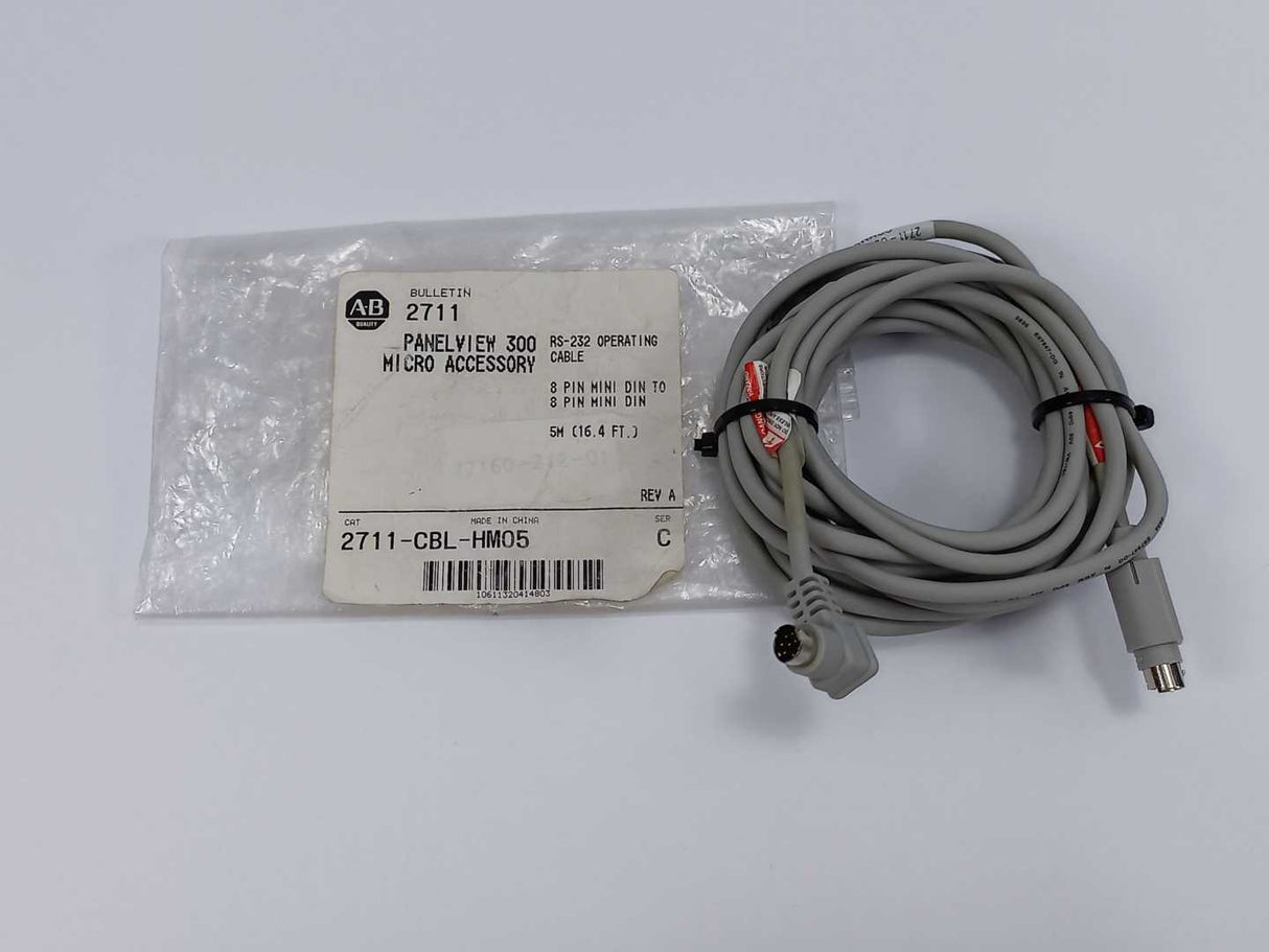 AB 2711-CBL-HM05 REV. A, SER. C PanelView 300 5 m RS-232 Operating Cable