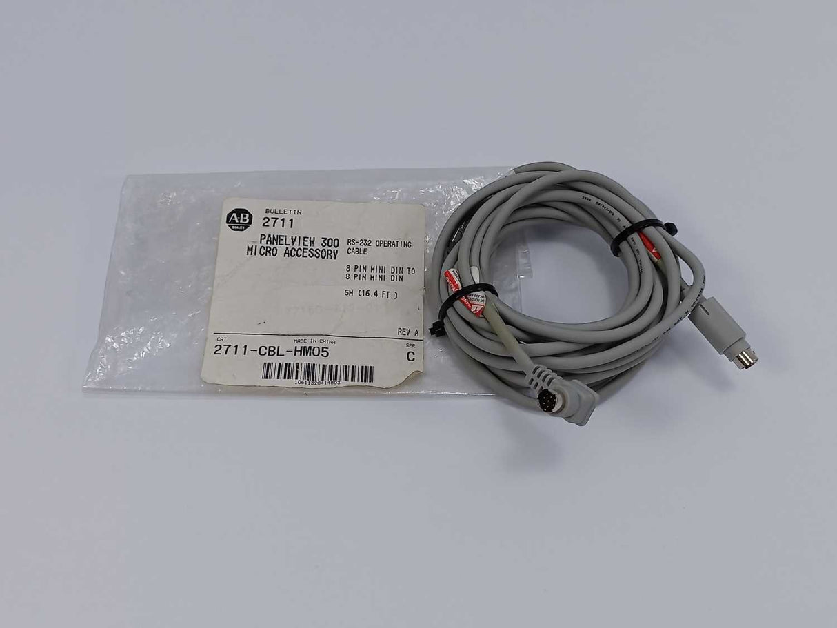 AB 2711-CBL-HM05 REV. A, SER. C PanelView 300 5 m RS-232 Operating Cable