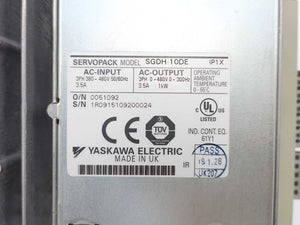 YASKAWA SGDH-10DE Servopack w/ JUSP-NS100 Mechatrolink I/F Unit