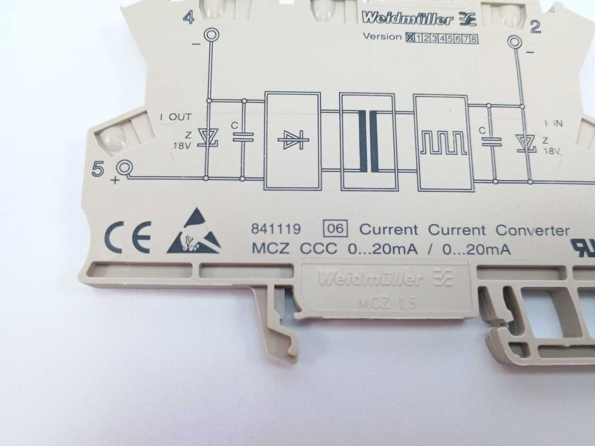 Weidmüller 841119 MCZ CCC 0-20MA/0-20MA Passive isolator