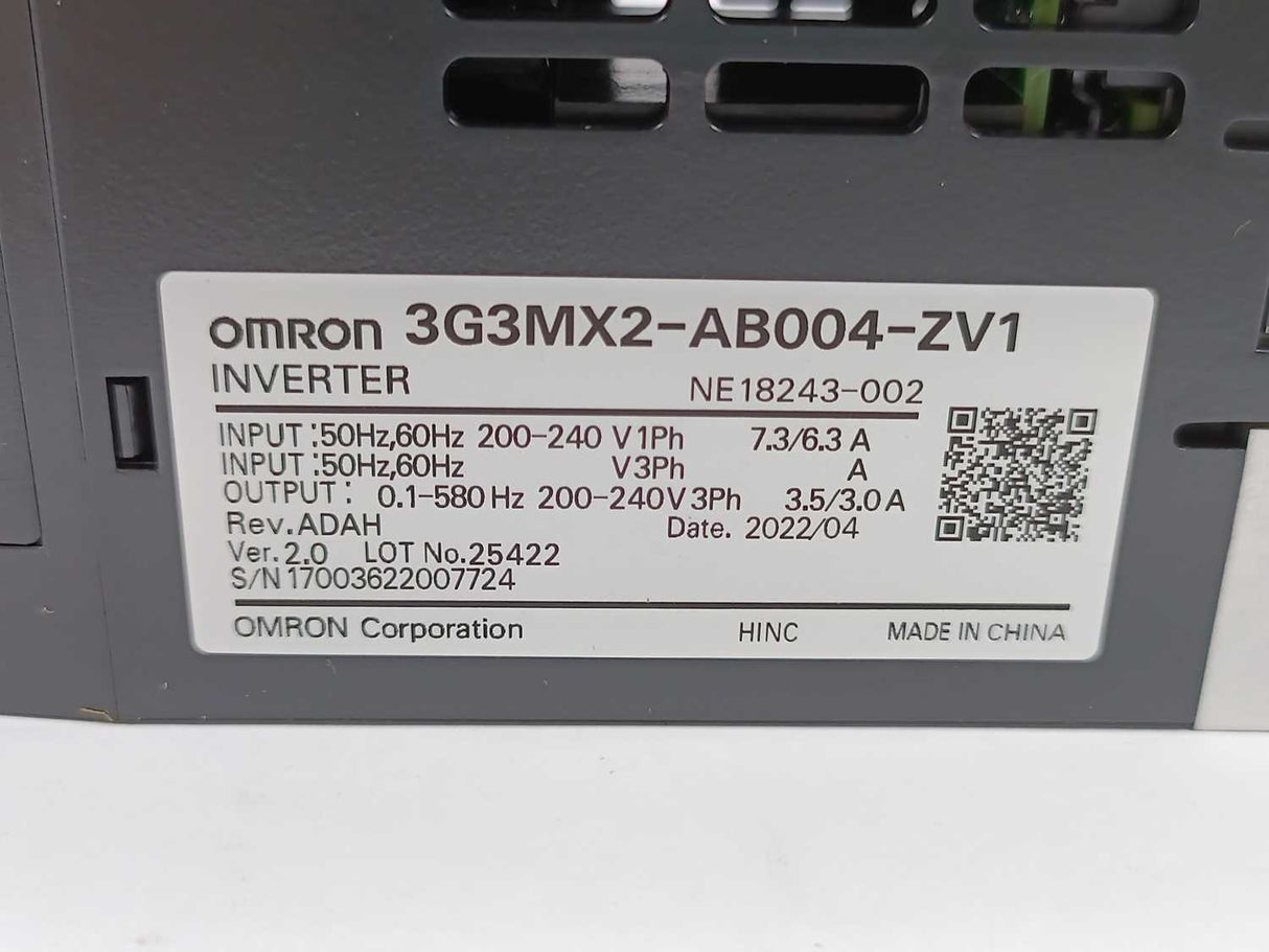 OMRON 3G3MX2-AB004-ZV1 INVERTER