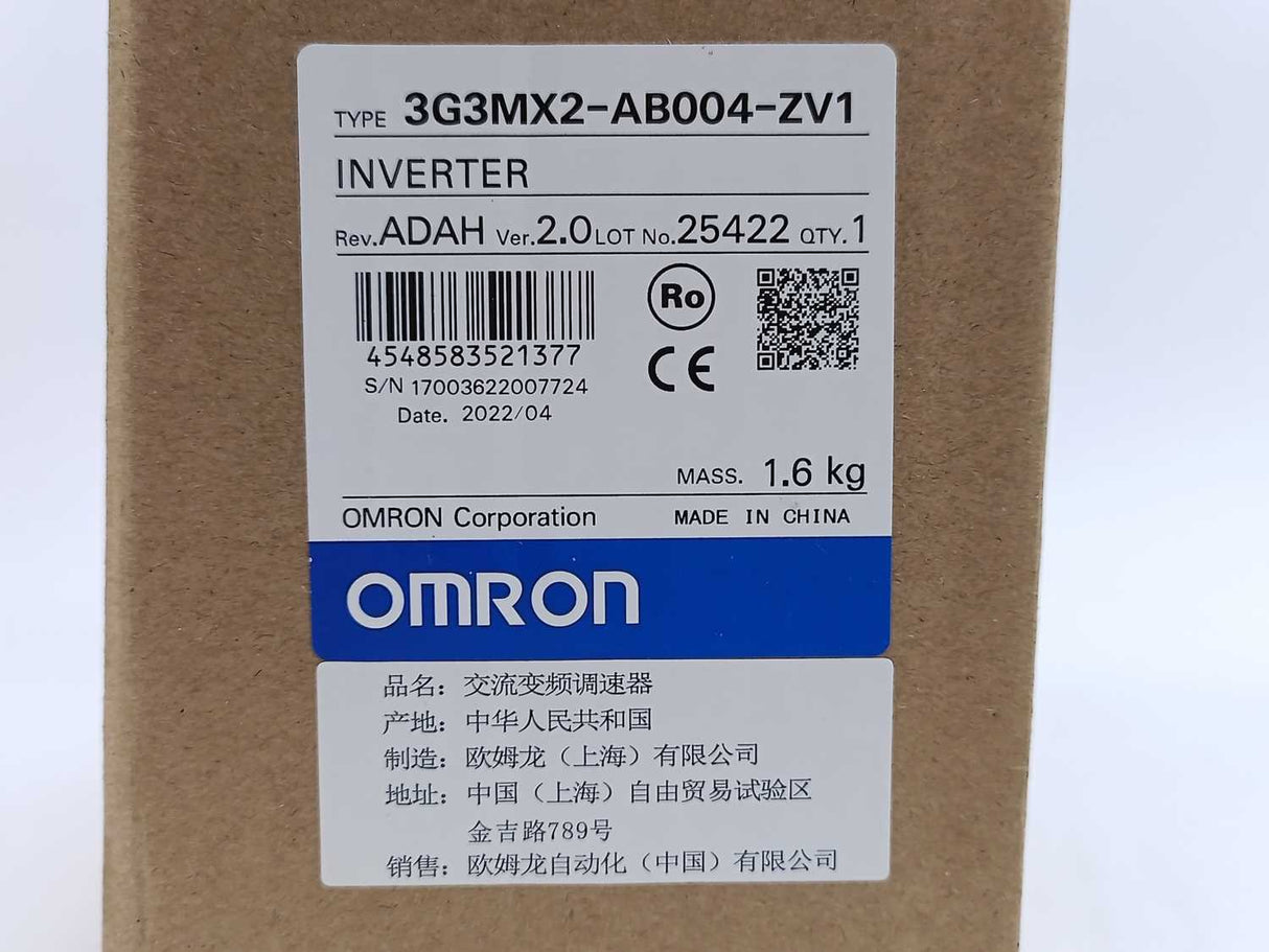 OMRON 3G3MX2-AB004-ZV1 INVERTER