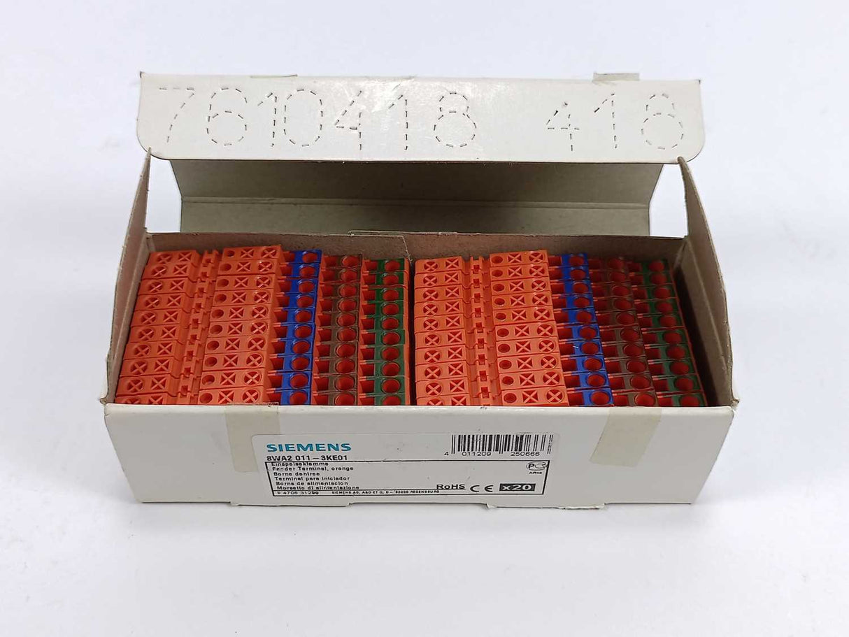 Siemens 8WA2011-3KE01 Feeder terminal , orange 20 Pcs.