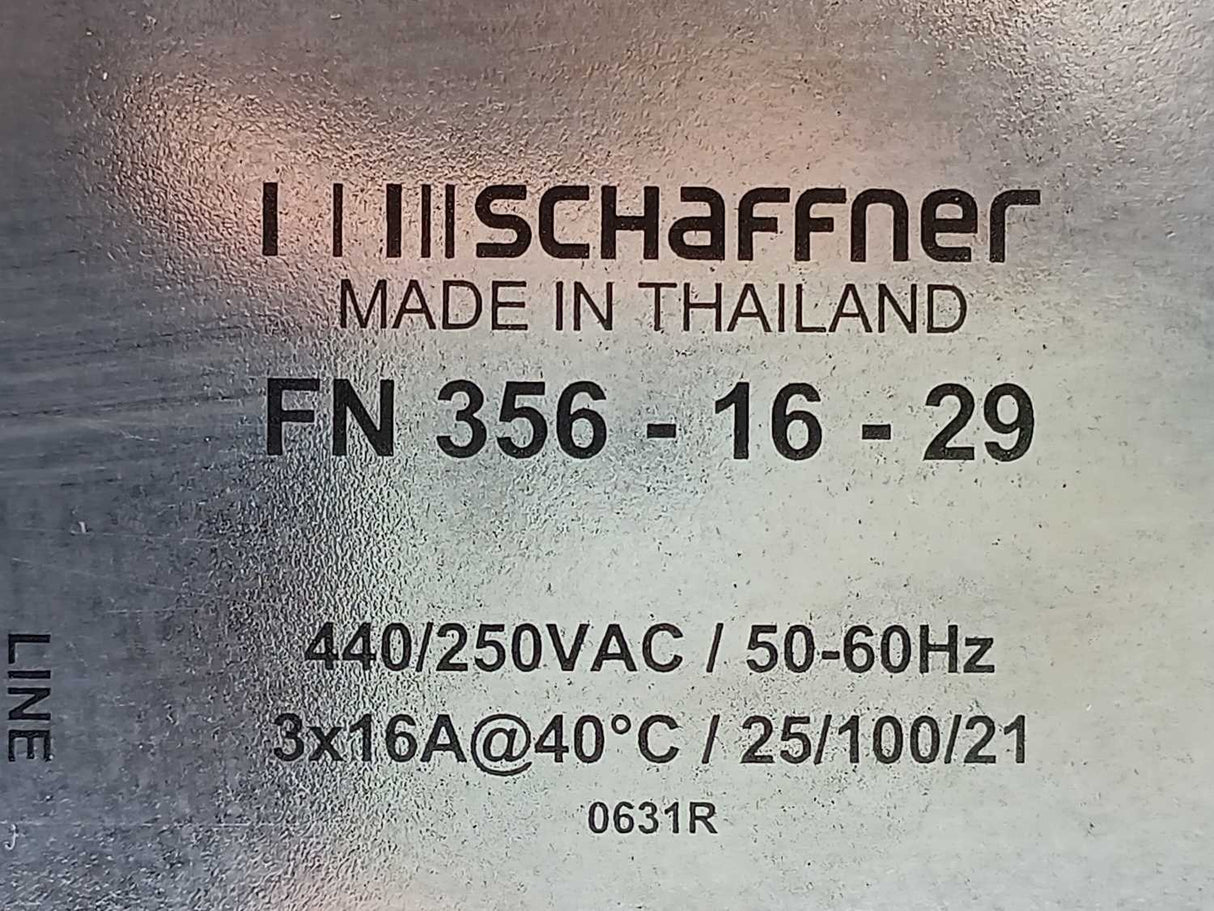 SCHAFFNER FN356-16-29 Filter 440/250 VAC / 50-60Hz