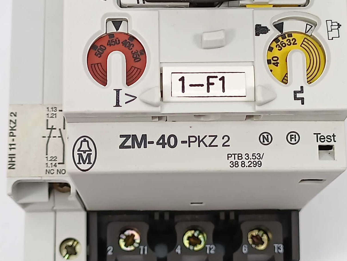 Klockner Moeller ZM-40-PKZ2 Manual Motor Protector w/NHI-11-PKZ2