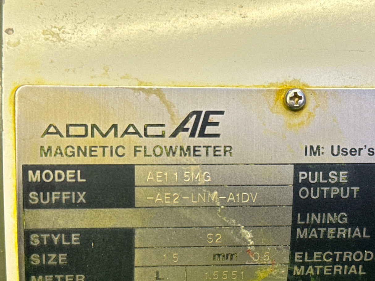 Admac AE115MG-AE2-LNM-A1DV Magnetic Flowmeter AR115MG