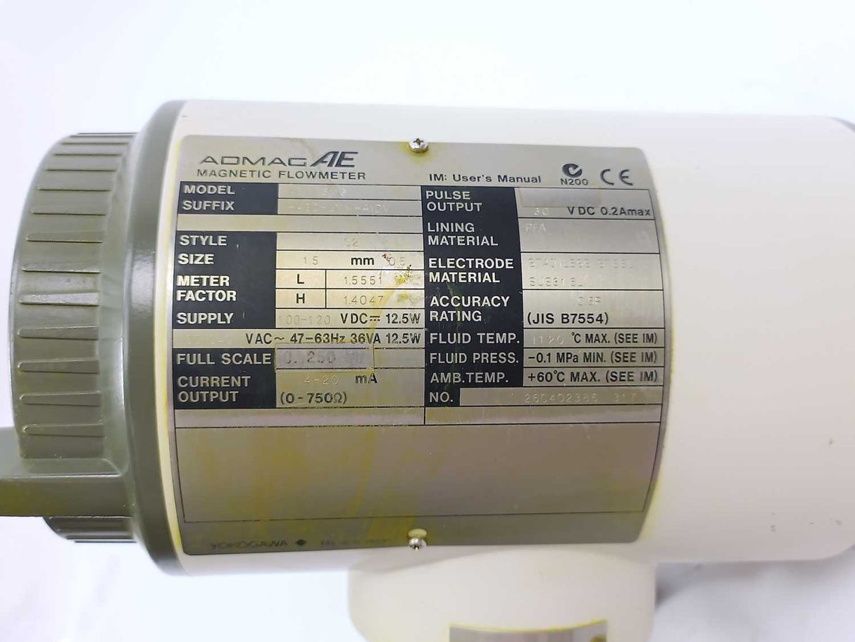 Admac AE115MG-AE2-LNM-A1DV Magnetic Flowmeter AR115MG