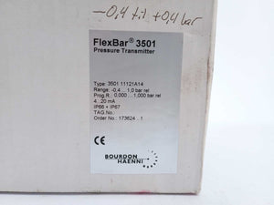 Bourdon Haenni 3501 11121A14 FlexBar 3501 Pressure Transmitter -0.4 to 1bar