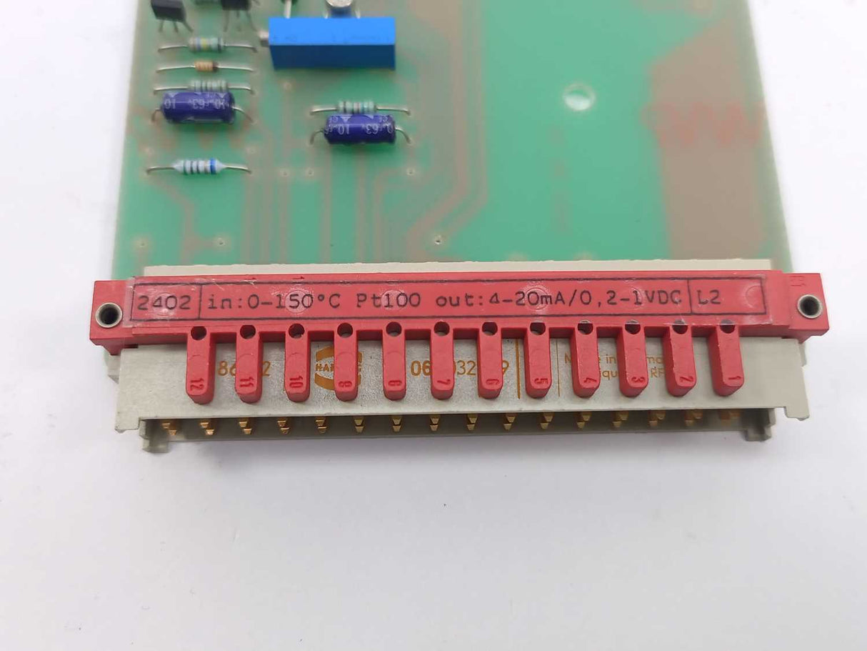 PR Electronics 2402-L2 R/I Transmitter. Input: 0-150°C, Out: 4-20mA/0,2-1V