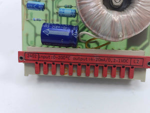 PR Electronics 2402-L2 R/I Transmitter. Input: 0-200°C, Out: 4-20mA/0,2-1V