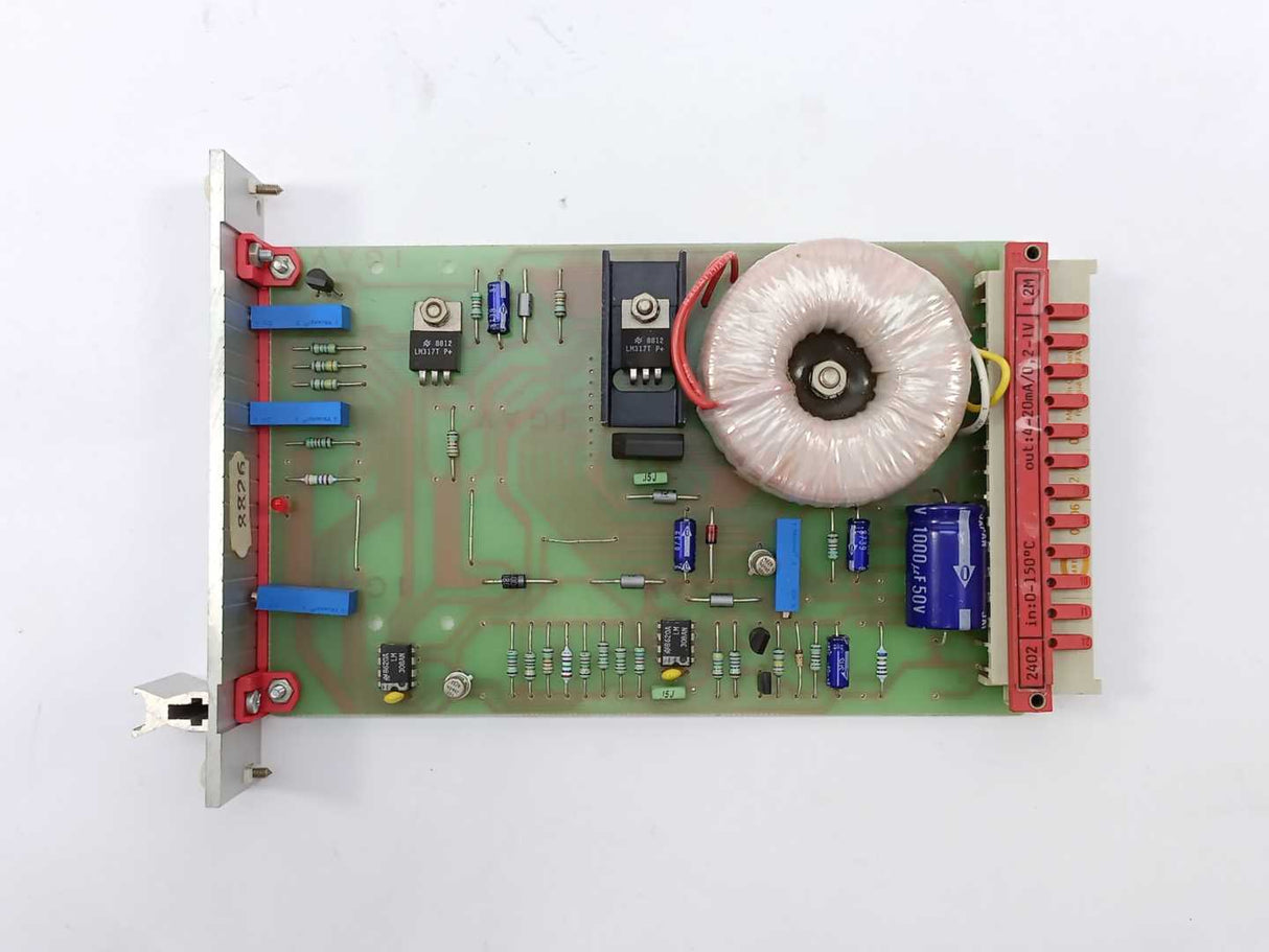 PR Electronics 2402-L2M R/I Transmitter. Input: 0-150°C, Out: 4-20mA/0,2-1V