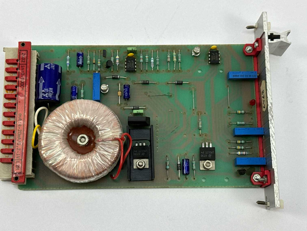 PR Electronics 2402-L2M R/I Transmitter. Input: 0-100°C, Out: 4-20mA/0,2-1V